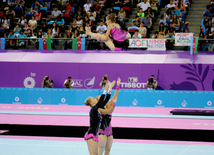 Akrobatika gimnastikası üzrə qadınlar arasında çoxnövçülük yarışlarının final mərhələsi. Bakı, Azərbaycan, 19 iyun 2015